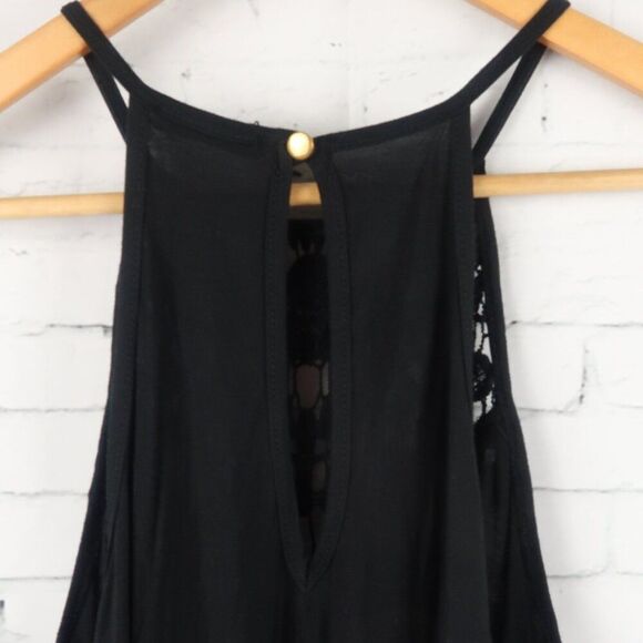 HEIMISH USA BLACK HALTER HIGH NECK WITH LACE BABY DOLL DRESS SIZE MEDIUM - Picture 8 of 9